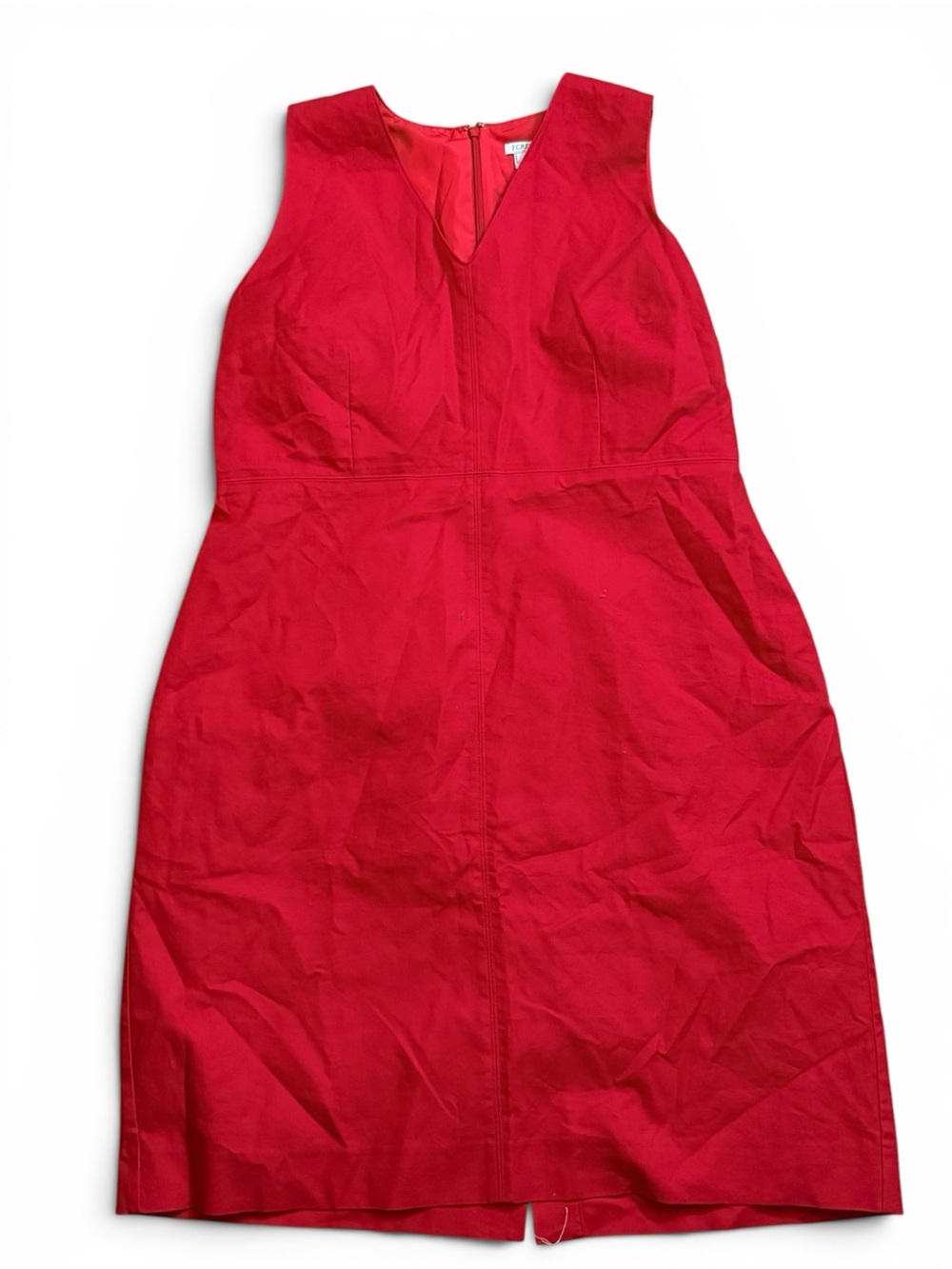J. Crew Sleeveless V-Neck Red Shift Dress NWOT - Picture 5 of 5